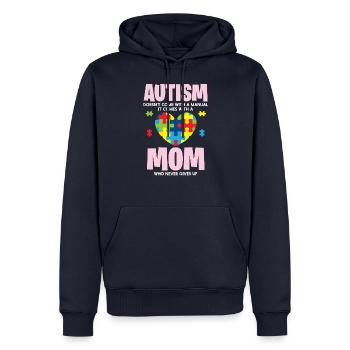 Autisme - Maman Est Fier - Sweat à capuche Premium bio Homme - bleu marine - Devant - Nico (187cm)