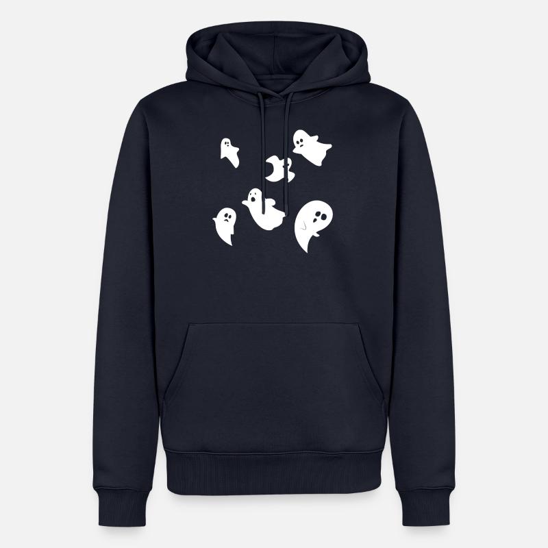 Halloween Ghosts Ghost Group Design simple - Sweat à capuche Premium bio Homme - bleu marine