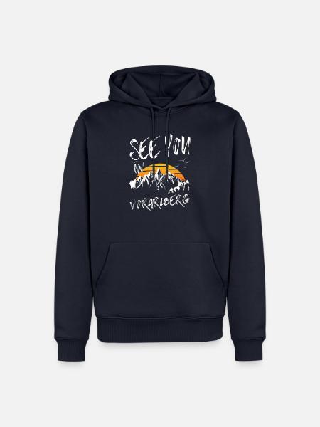 Vorarlberg Skifahren Berg Snowboarden Österreich - Männer Premium Bio Hoodie - Navy
