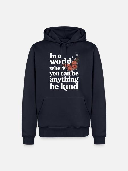 Schmetterling Monarchfalter Bunt Schmetterlinge - Männer Premium Bio Hoodie - Navy