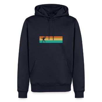 Retro Tennis Padelspieler Padel - Männer Premium Bio Hoodie - Navy - Vorne - Nico (187cm)