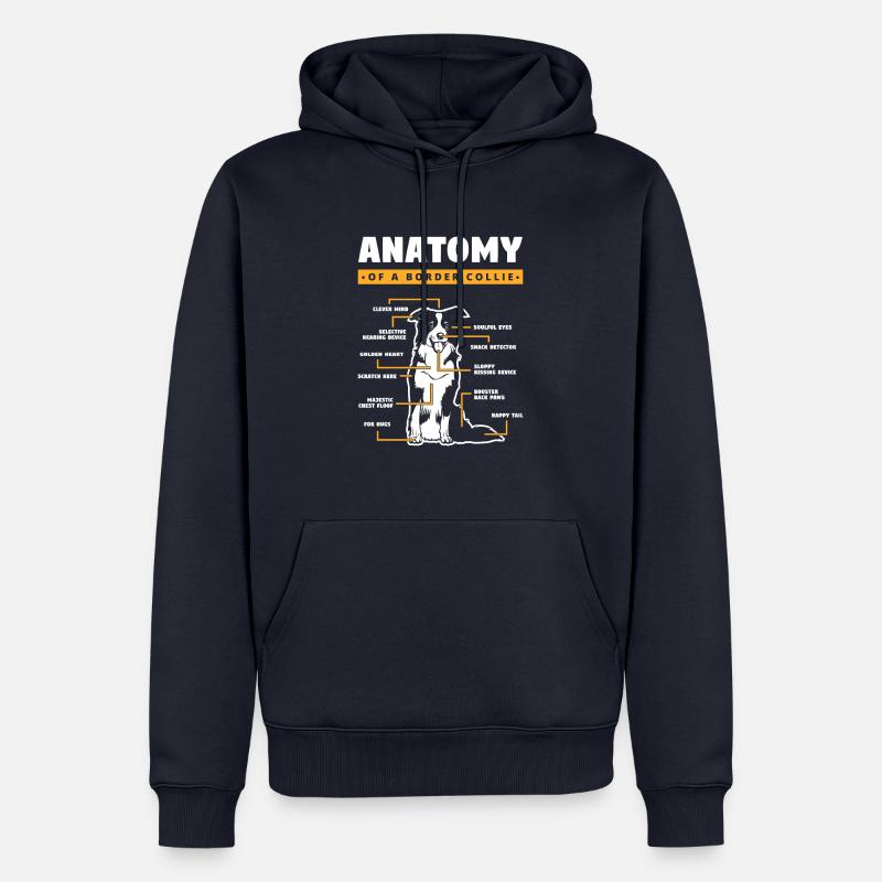 Anatomie Eines Border Collies - Männer Premium Bio Hoodie - Navy