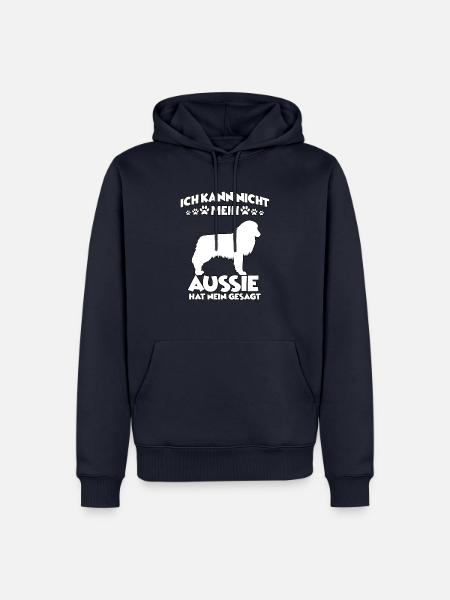 Australian Shepherd Witziges Aussie Gassi Hunde - Männer Premium Bio Hoodie - Navy