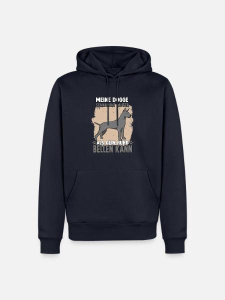 Cooles Hundehalter Motiv Dogge Deutsche Dogge - Männer Premium Bio Hoodie - Navy