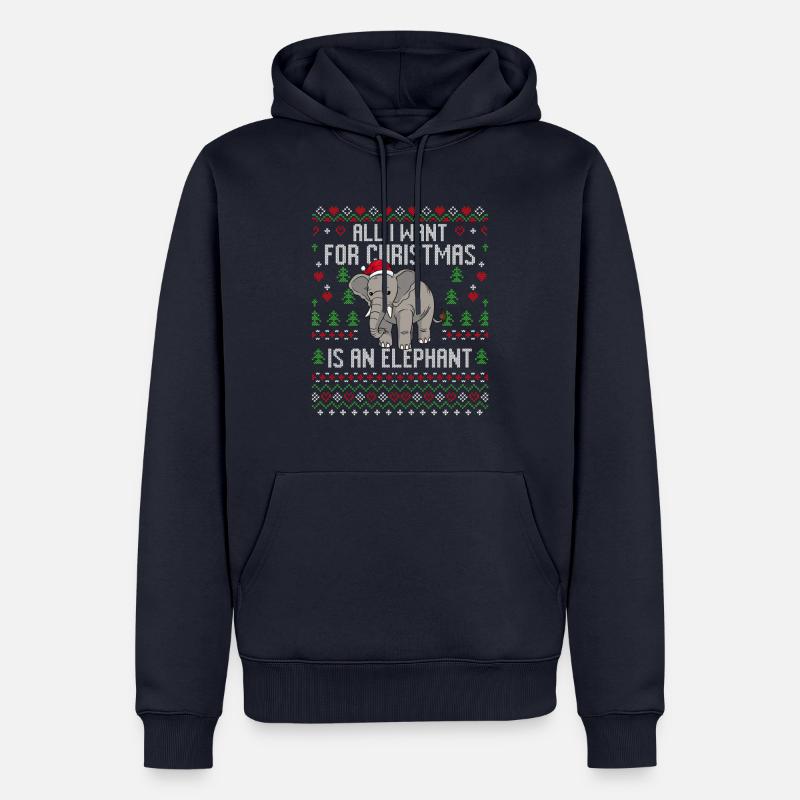 Weihnachten Elefanten Weihnachtspullover Elefant - Männer Premium Bio Hoodie - Navy