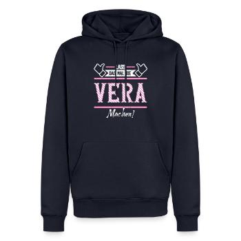 Vera Geschenkidee Geschenk Geburtstag - Männer Premium Bio Hoodie - Navy - Vorne - Nico (187cm)