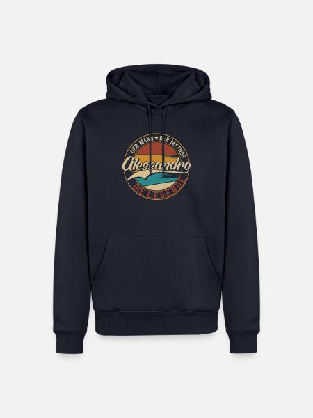 Der mann der mythos Alessandro - Männer Premium Bio Hoodie - Navy