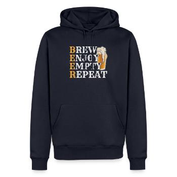 Bier brauen und genießen für Craft Beer Brauer - Männer Premium Bio Hoodie - Navy - Vorne - Nico (187cm)