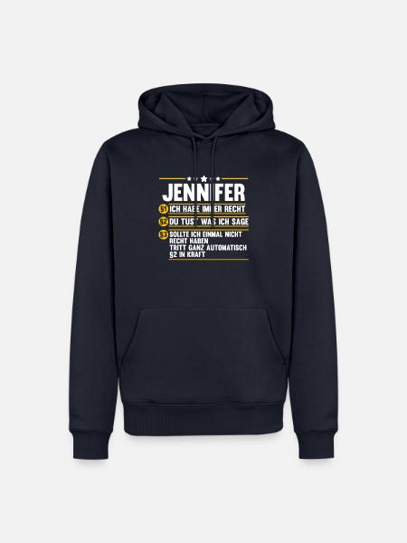 Jennifer - Männer Premium Bio Hoodie - Navy