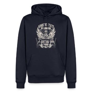 Hobby-Musiker Gitarrist Geburtstag 1956 - Männer Premium Bio Hoodie - Navy - Vorne - Nico (187cm)