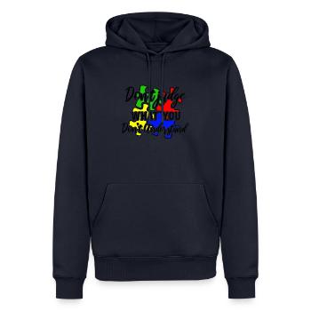 Autism Awareness – Don't Condemn What - Men’s Premium Organic Hoodie - navy - Front - Nico (187cm)