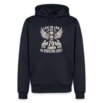 Geburtstags Shirt für 70 jährige Legende Ehrentag - Männer Premium Bio Hoodie - Navy - Vorne - Nico (187cm)