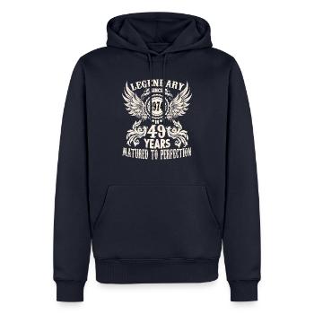 49 ans anniversaire jour spécial berceau festival dictons - Sweat à capuche Premium bio Homme - bleu marine - Devant - Nico (187cm)
