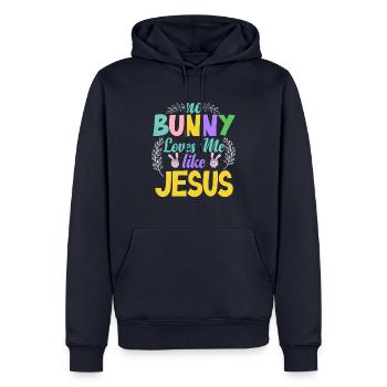 No Bunny Loves Me Like Jesus - Männer Premium Bio Hoodie - Navy - Vorne - Nico (187cm)