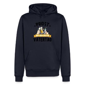 Prost Auf Den Ersten Vatertag mit Bier und - Männer Premium Bio Hoodie - Navy - Vorne - Nico (187cm)