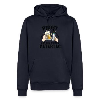 Prost Auf Den Ersten Vatertag mit Bier und - Männer Premium Bio Hoodie - Navy - Vorne - Nico (187cm)