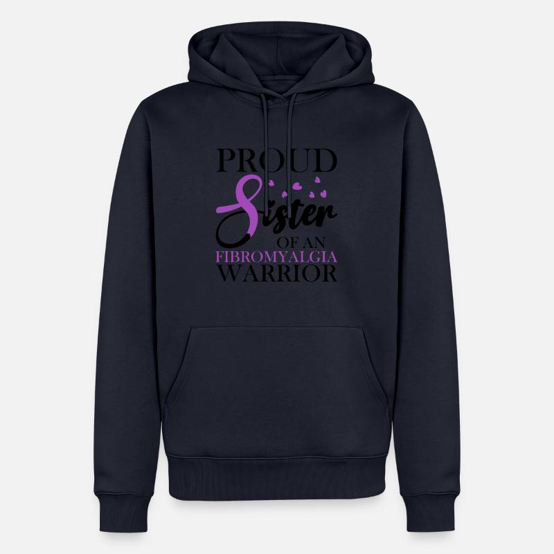 Stolze Mutter Eines Fibromyalgie-kriegers - Männer Premium Bio Hoodie - Navy