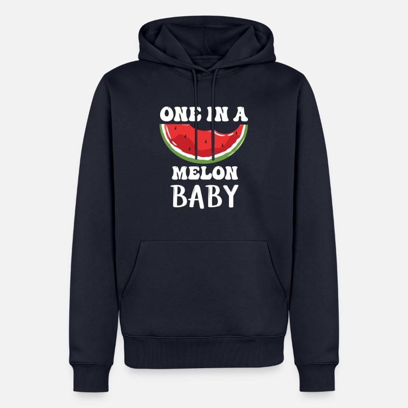 Un bébé melon pastèque - Sweat à capuche Premium bio Homme - bleu marine