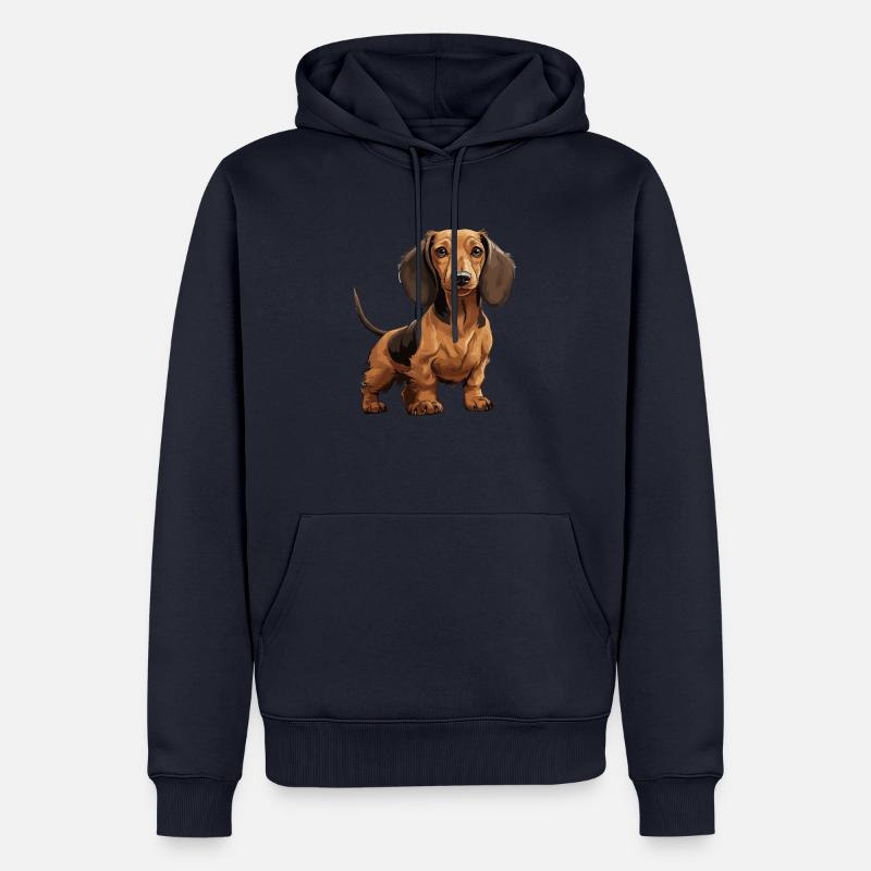 Dackel, Dachshund oder Teckel Niedlicher Jagdhund - Männer Premium Bio Hoodie - Navy