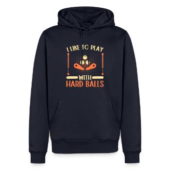I Like To Play With Hard Balls Pinball Player Gift - Männer Premium Bio Hoodie - Navy - Vorne - Nico (187cm)