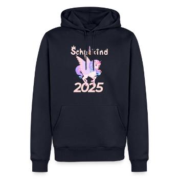 Schulkind 2025 – Süßes Einhorn für ABC-Schützen - Männer Premium Bio Hoodie - Navy - Vorne - Nico (187cm)