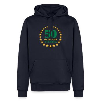 50 ist das neue 40 Geburtstag feiern Fünfzig - Männer Premium Bio Hoodie - Navy - Vorne - Nico (187cm)