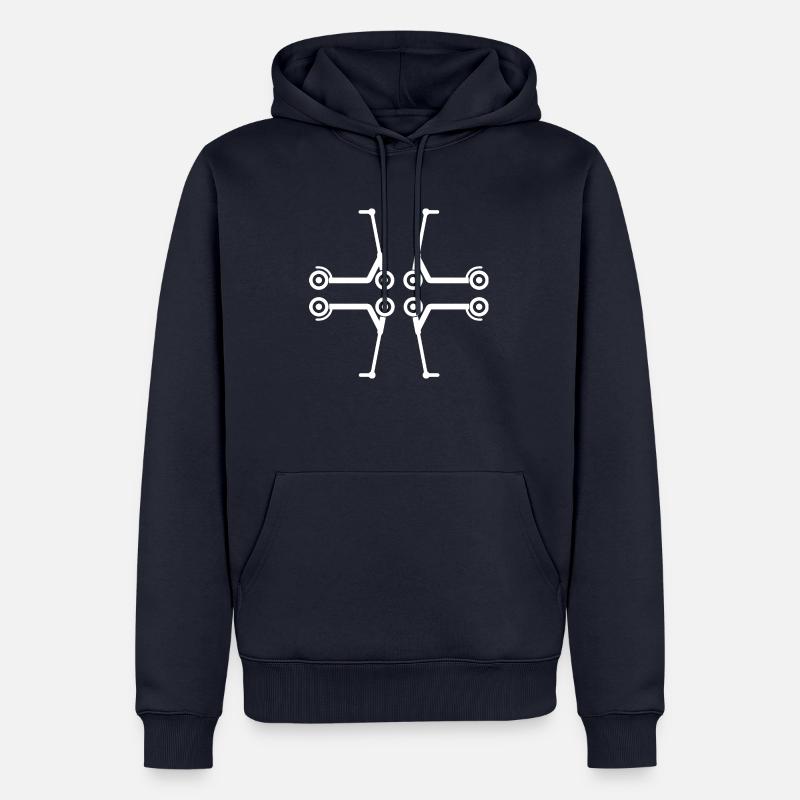 E-Scooter E-Roller Scooter - Männer Premium Bio Hoodie - Navy