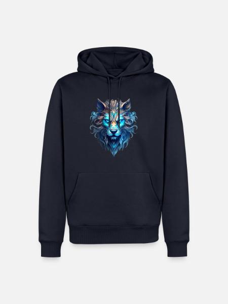 Stylish Löwen Kopf - Männer Premium Bio Hoodie - Navy