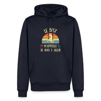 bmx m'appelle homme humour ado vintage idée cadeau - Sweat à capuche Premium bio Homme - bleu marine - Devant - Nico (187cm)