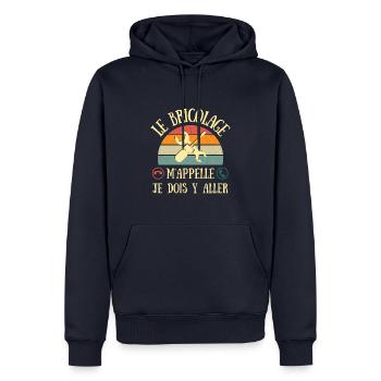 bricolage m'appelle homme humour bricoleur cadeau - Sweat à capuche Premium bio Homme - bleu marine - Devant - Nico (187cm)