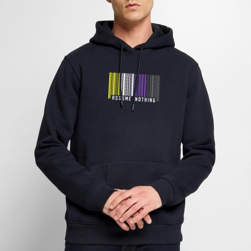 Nonbinary | Non-Binary Pride Barcode Flag Men’s Premium Organic Hoodie