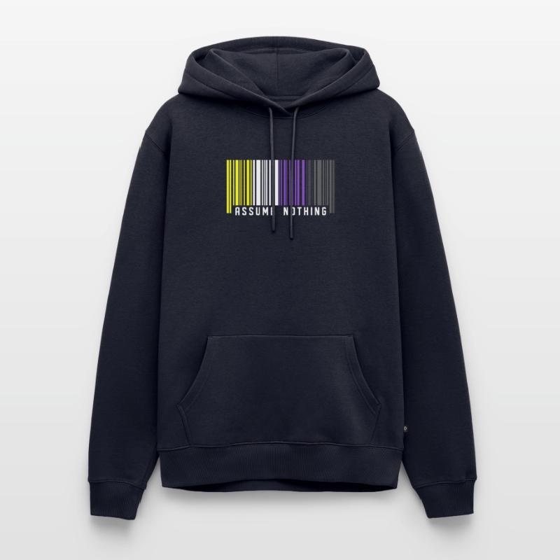 Nonbinary | Non-Binary Pride Barcode Flag Men’s Premium Organic Hoodie