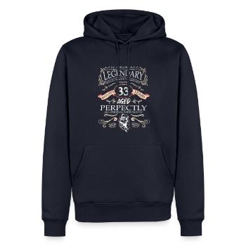 Vintage Legendary - Aged perfectly 33. Geburtstag - Männer Premium Bio Hoodie - Navy - Vorne - Nico (187cm)