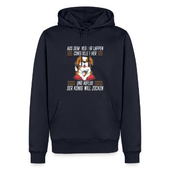 Aus Dem Weg Ihr Lappen der König Will Zocken Gamer - Männer Premium Bio Hoodie - Navy - Vorne - Nico (187cm)