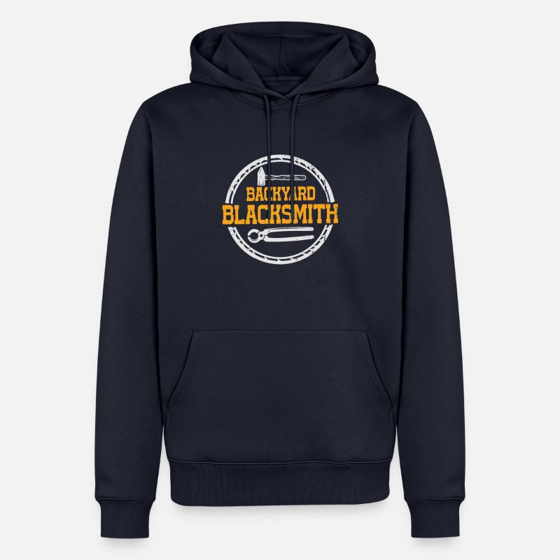 Backyard Blacksmith Amboss Schmied - Männer Premium Bio Hoodie - Navy