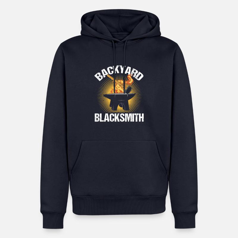 Backyard Blacksmith Amboss Schmied - Männer Premium Bio Hoodie - Navy