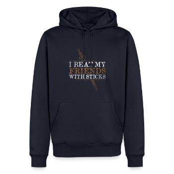 I Beat My Friends With Sticks Rollenspiel LARP - Männer Premium Bio Hoodie - Navy - Vorne - Nico (187cm)