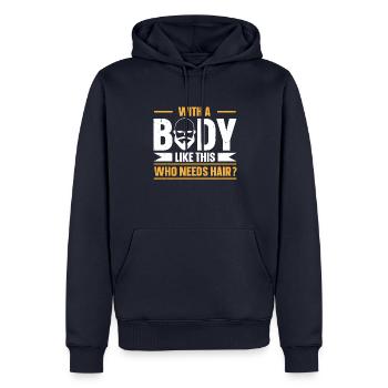 Being Bald Bald Guy With A Beard Bald Dad - Men’s Premium Organic Hoodie - navy - Front - Nico (187cm)