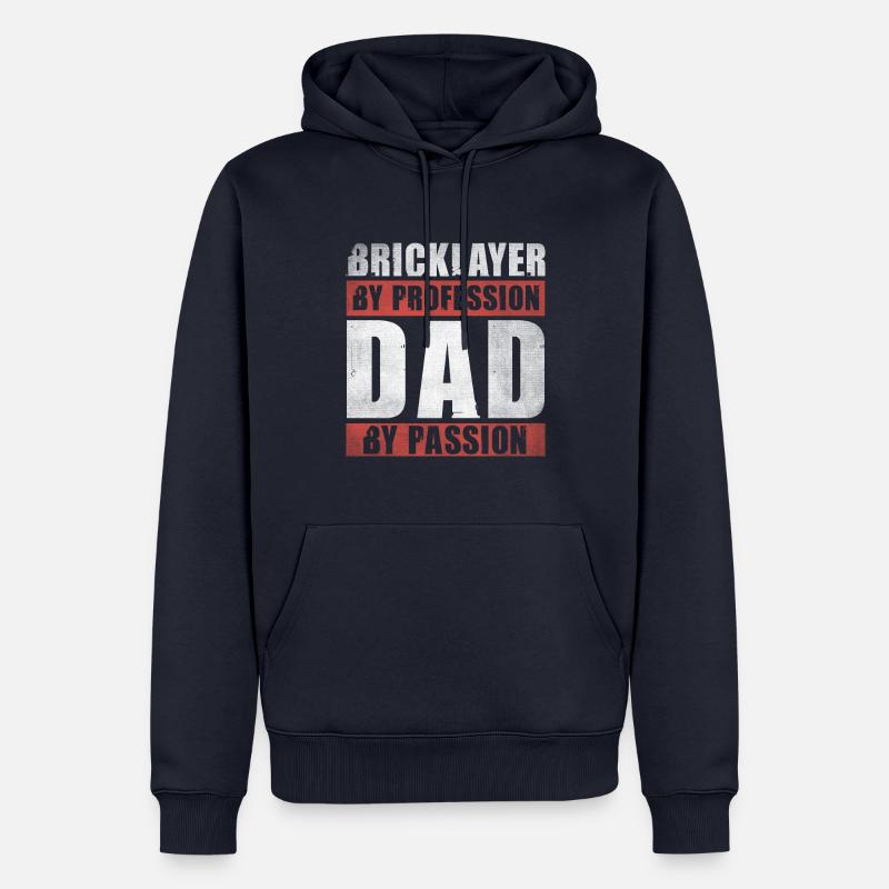 Dad By Passion Profession Bricklayer - Männer Premium Bio Hoodie - Navy
