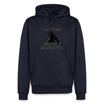 PandemicSeason 3 - Männer Premium Bio Hoodie - Navy - Vorne - Nico (187cm)