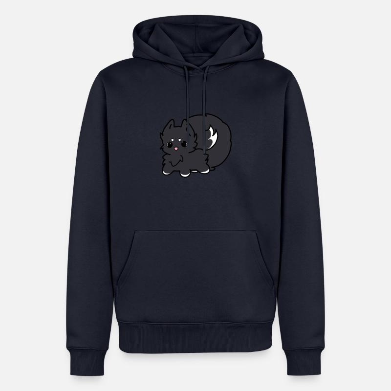 Chien mignon Noir Blanc - Sweat à capuche Premium bio Homme - bleu marine