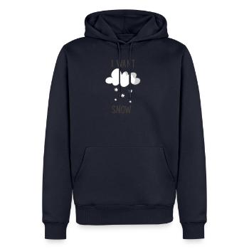 je veux la neige - Sweat à capuche Premium bio Homme - bleu marine - Devant - Nico (187cm)