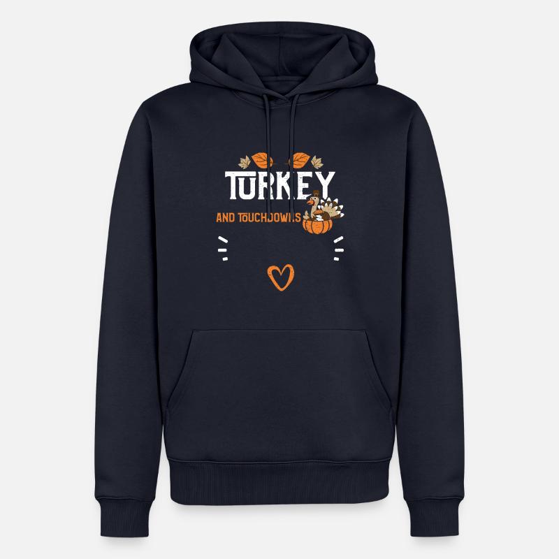 Turquie et touchdowns - Sweat à capuche Premium bio Homme - bleu marine