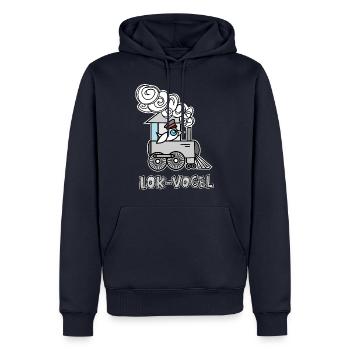 Lok-Vogel in der Bahn ist kein Zug Vogel Kinder - Männer Premium Bio Hoodie - Navy - Vorne - Nico (187cm)