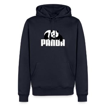 Pandabär - Männer Premium Bio Hoodie - Navy - Vorne - Nico (187cm)
