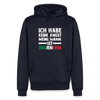 Ich habe keine Angst meine Mama ist Italienerin - Männer Premium Bio Hoodie - Navy - Vorne - Nico (187cm)