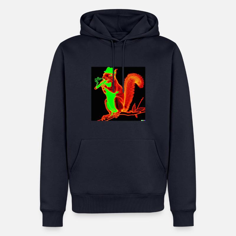 Neon Eichhörnchen 2 - Männer Premium Bio Hoodie - Navy