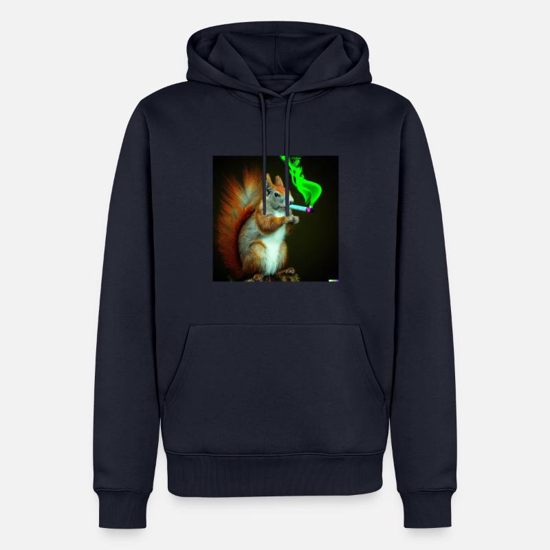 Neon Eichhörnchen - Männer Premium Bio Hoodie - Navy