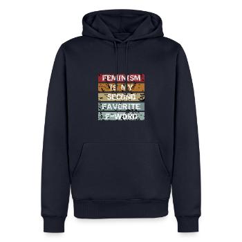 Feminismus grl vintage - Männer Premium Bio Hoodie - Navy - Vorne - Nico (187cm)