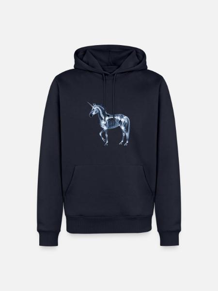 Einhorn X-Ray - Männer Premium Bio Hoodie - Navy